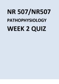 NR 507/NR507  PATHOPHYSIOLOGY WEEK 2 QUIZ