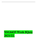 NSG 6435 Week8 Quiz B with ALL the CORRECT answers Latest 2021/22.