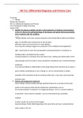 NR 511 Week 3 Quiz 3, NEW, Best Reviewed Document: NR 511: Differential Diagnosis and Primary Care Practicum Chamberlain college of Nursing