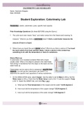 STUDENT EXPLORATION: CALORIMETRY LAB VOCABULARY(CALORIE, CALORIMETER, JOULE & SPECIFIC HEAT CAPACITY) VERIFIED ANSWERS