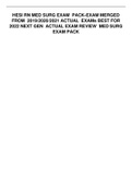 HESI RN MED SURG EXAM PACK-EXAM MERGED FROM 2019/2020/2021 ACTUAL EXAMs BEST FOR 2022 NEXT GEN ACTUAL EXAM REVIEW MED SURG EXAM PACK