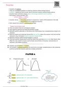 IGCSE Cambridge Biology OL (0610) Chapter 5 Enzymes + RELATED PAPER 6 notes