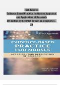 Test Bank for  Evidence Based Practice for Nurses: Appraisal  and Application of Research  5th Edition by Schmidt ,Brown all Chapters 1 –  19