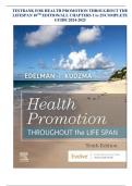 TESTBANK FOR HEALTH PROMOTION THROUGHOUT THE LIFESPAN 10TH EDITION/ALL CHAPTERS 1 to 25/COMPLETE GUIDE 2024-2025