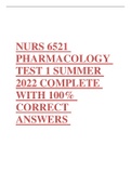 NURS 6521 PHARMACOLOGY TEST 1 SUMMER 2022 COMPLETE WITH 100% CORRECT ANSWERS 