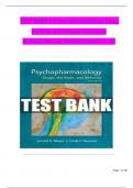 Psychopharmacology: Drugs, the Brain, and Behavior, 3rd Edition TEST BANK By Meyer Nursing, Verified Chapters 1 - 20, Complete Newest Version