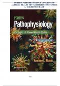 PORTH'S PATHOPHYSIOLOGY CONCEPTS OF ALTERED HEALTH STATES 11TH EDITION TOMMIE L. NORRIS TEST BANK