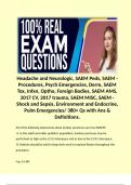 Headache and Neurologic, SAEM Peds, SAEM - Procedures, Psych Emergencies, Derm, SAEM Tox, Infxn, Optho, Foreign Bodies, SAEM AMS, 2017 CV, 2017 trauma, SAEM MISC, SAEM - Shock and Sepsis, Environment and Endocrine, Pulm Emergencies/ 380+ Qs with Ans & Def