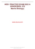 HESI	PRACTICE EXAM 2022 A  GRADE{BIOL 370 Marine Biology}