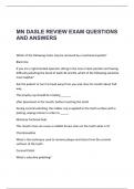 MN DASLE REVIEW EXAM QUESTIONS AND ANSWERS