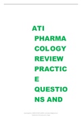 ATI PHARMACOL OGY REVIEW PRACTICE QUESTIONS AND ANSWERS 2022