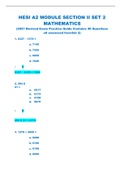 HESI A2 MODULE SECTION II SET 2 MATHEMATICS