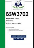 BSW3702 Assignment 3 (QUALITY ANSWERS) 2024