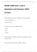 NCOM 1000 Unit 1 and 2 Questions and Answers 100% Correct