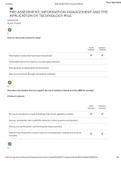 PRE-ASSESSMENT: INFORMATION MANAGEMENT AND THE APPLICATION OF TECHNOLOGY PIGC