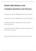 NCOM 1000 Midterm with Complete Questions and Answers