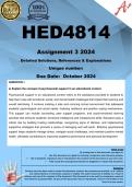 HED4814 Assignment 3 (COMPLETE ANSWERS) 2024 