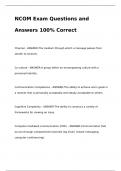 NCOM Exam Questions and Answers 100% Correct