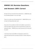 WWISE 101 Revision Questions and Answers 100% Correct