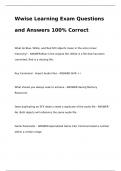 Wwise Learning Exam Questions and Answers 100% Correct