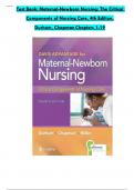 TEST BANK - Davis Advantage for Maternal-Newborn Nursing: The Critical Components of Nursing Care, 4th Edition by Durham & Chapman ISBN: 978-1719645737 All 1-19 Chapters Covered ,Latest Edition