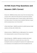 US RAC Exam Prep Questions and Answers 100% Correct