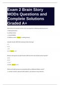 Exam 2 Brain Story MODs Questions and Complete Solutions Graded A+