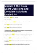 Module 8 The Brain Exam Questions and Complete Solutions Graded A+