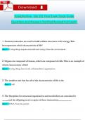 Biology 101 FINAL EXAM REVIEW GRADED A 2024