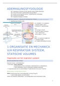 Volledige samenvatting 2022: Ademhalingsfysiologie  (van Prof. Neyrinck), 2021-2022