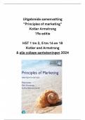 Uitgebreide samenvatting Principles of Marketing 9e editie, Kotler, Armstrong, hele boek, nieuw 2024