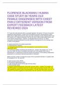 FLORENCE BLACKMAN I HUMAN CASE STUDY 66 YEARS OLD FEMALE DIAGONISED WITH CHEST PAIN 2 DIFFERENT VERSION FROM EXPERT FEEDBACK LATEST REVIEWED 2024