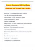 Organic Chemistry ACS Final Exam Questions and Answers 100% Solved