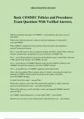 Basic COMSEC Policies and Procedures Exam Questions With Verified Answers.