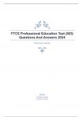   FTCE: Professional Education Test (Florida Teacher Certification Examination) Questions And Answers 2024 [Document subtitle]     How does a student interest relate to student learning and mastery of objectives? - Answers:There is a direct correlation be