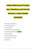 Indiana Motorcycle Practice test | Questions and Correct Answers | Latest Update