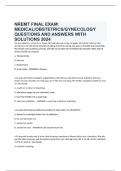 NREMT FINAL EXAM: MEDICAL/OBSTETRICS/GYNECOLOGY QUESTIONS AND ANSWERS WITH SOLUTIONS 2024