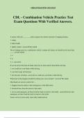 CDL - Combination Vehicle Practice Test Exam Questions With Verified Answers.