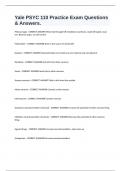 Yale PSYC 110 Practice Exam Questions & Answers.