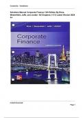 Solutions Manual Corporate Finance 13th Edition By Ross, Westerfield, Jaffe, and Jordan -All Chapters (1-31) Latest Version 2024 A+