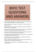 BEFO TEST QUESTIONS AND ANSWERS