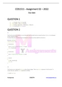 COS1511 Assignment 02 Semester 1 & 2 2022 [UPDATED]