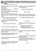 CERTIFIED EMERGENCY MANAGER EXAM NEWEST 2024-2025 COMPLETE CERTIFIED EMERGENCY MANAGER EXAM NEWEST 2024-2025 COMPLETE QUESTIONS AND CORRECT DETAILED ANSWERS (VERIFIED ANSWERS)  QUESTIONS AND CORRECT DETAILED ANSWERS (VERIFIED ANSWERS) 