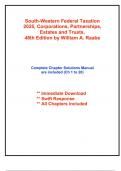 Solutions for South-Western Federal Taxation 2025, Corporations, Partnerships, Estates and Trusts, 48th Edition by Raabe (All Chapters included)