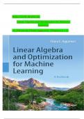 Solution Manual for Linear Algebra and Optimization for Machine Learning 1st Edition by Charu Aggarwal, ISBN: 9783030403430, All 11 Chapters Covered, Verified Latest Edition