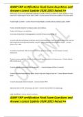 AANP FNP certification Final Exam Questions and  Answers Latest Update 20242025 Rated A+