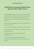 DANB Practice test general chairside Exam Questions With Verified Answers