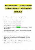 Nurs 615 exam 1 | Questions and Correct Answers | Latest Update 2024/2025