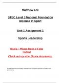 BTEC Sport Level 3 Unit 6 A3 Sports Psychology