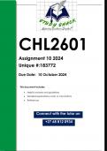 CHL2601 Assignment 10 (QUALITY ANSWERS) 2024